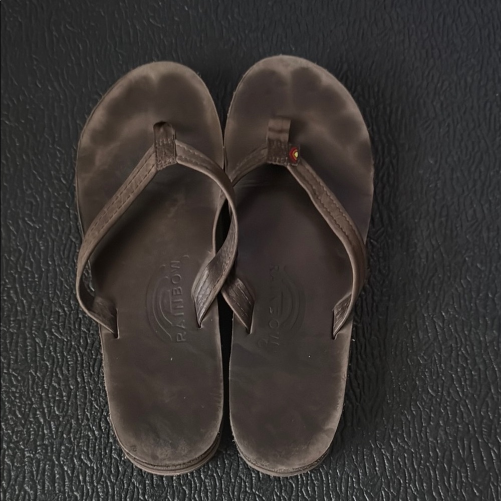 Rainbow Brown Flip Flops